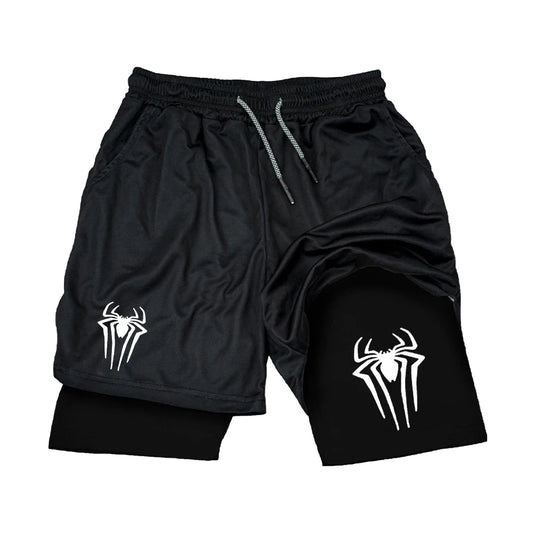 "Spider 2-in-1 Men's Performance Shorts – Gym & Running"